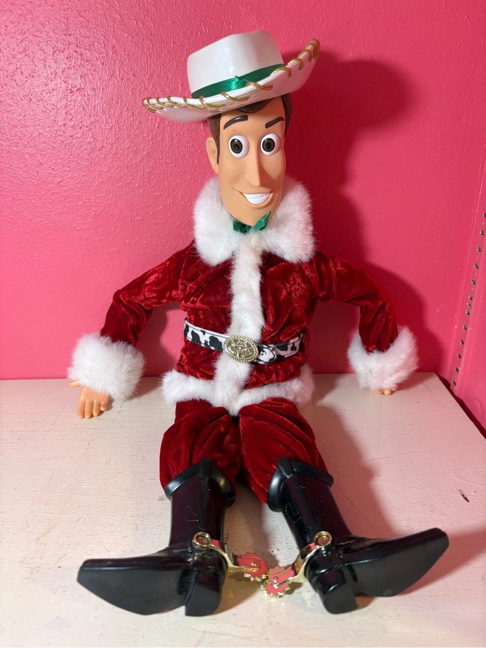 Vintage Toy Story Woody Christmas Holiday Cowboy Figure Doll GUC Retro Collector